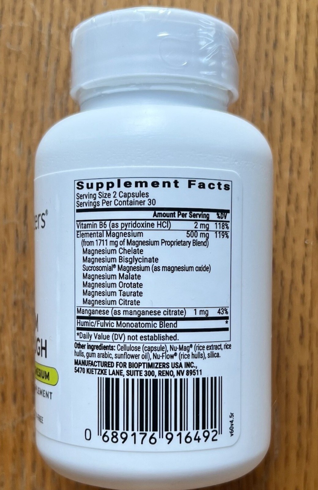 3 pack-Bioptimizers Magnesium Breakthrough all 7 essential forms, 60 cap Plus