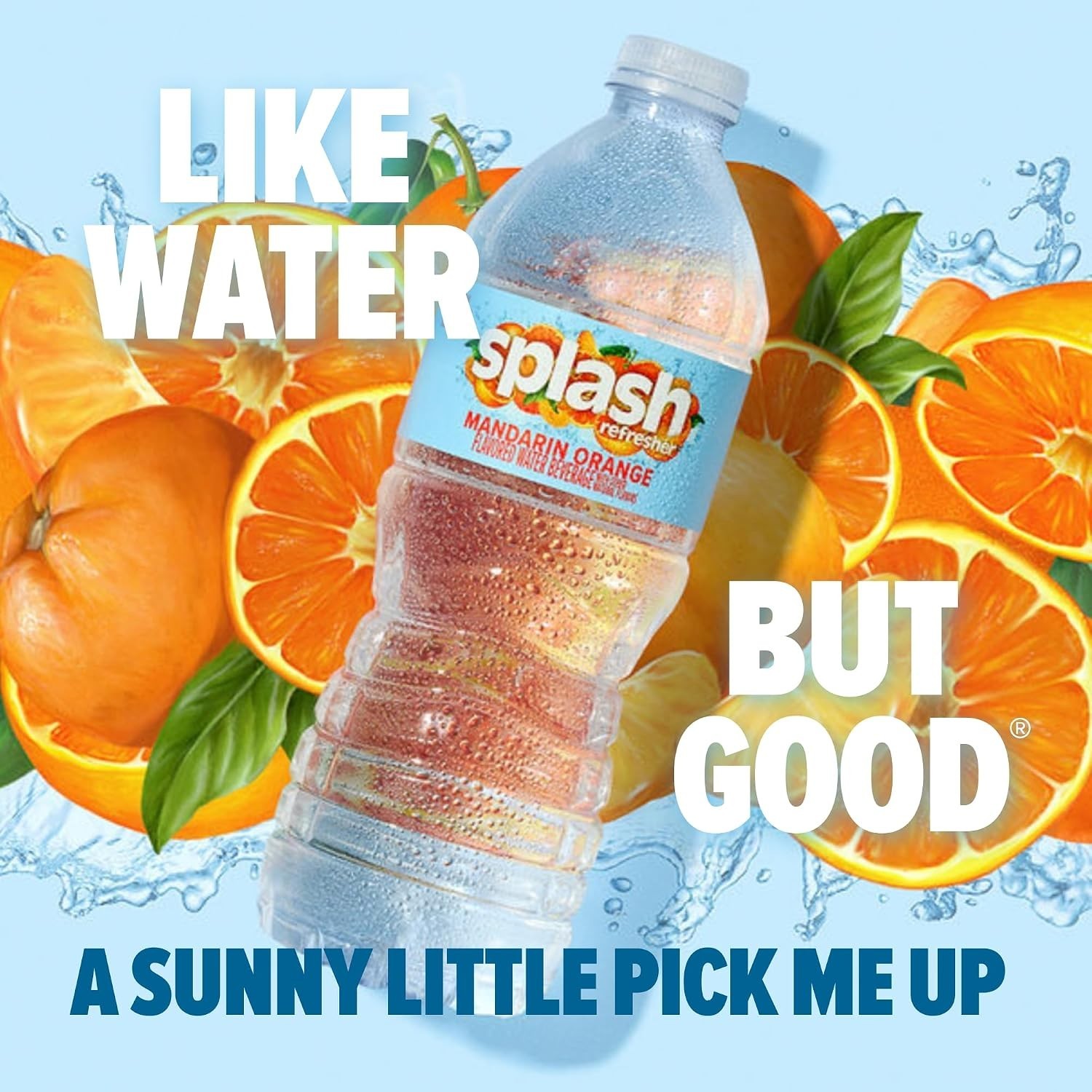SPLASH REFRESHER Flavored Water Bottles, Mandarin Orange – 6 Pack