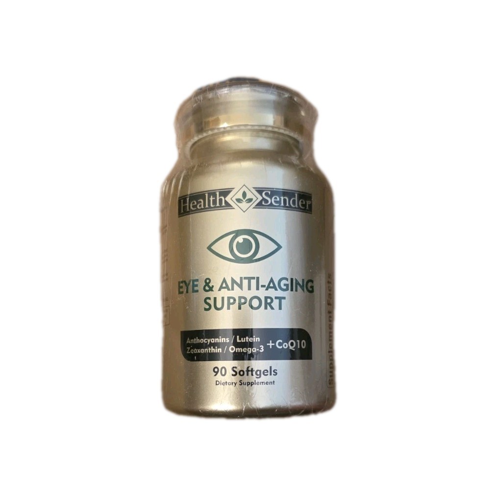 Health Sender Anthocyanins Lutein CoQ10 Eye Anti-Aging 90 Softgels. Exp 8/27