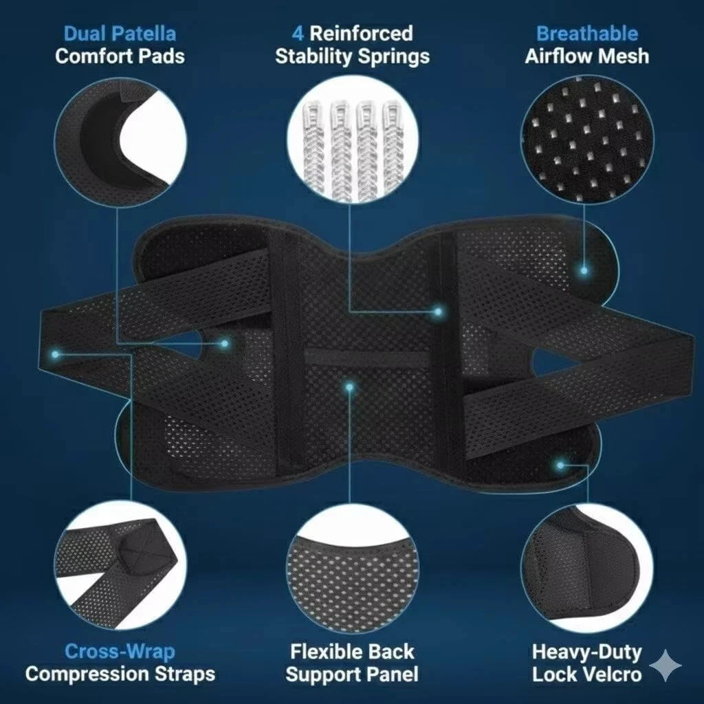 Bareform Knee Brace for Meniscus Support – Adjustable, Patella Stabilizer, Pain