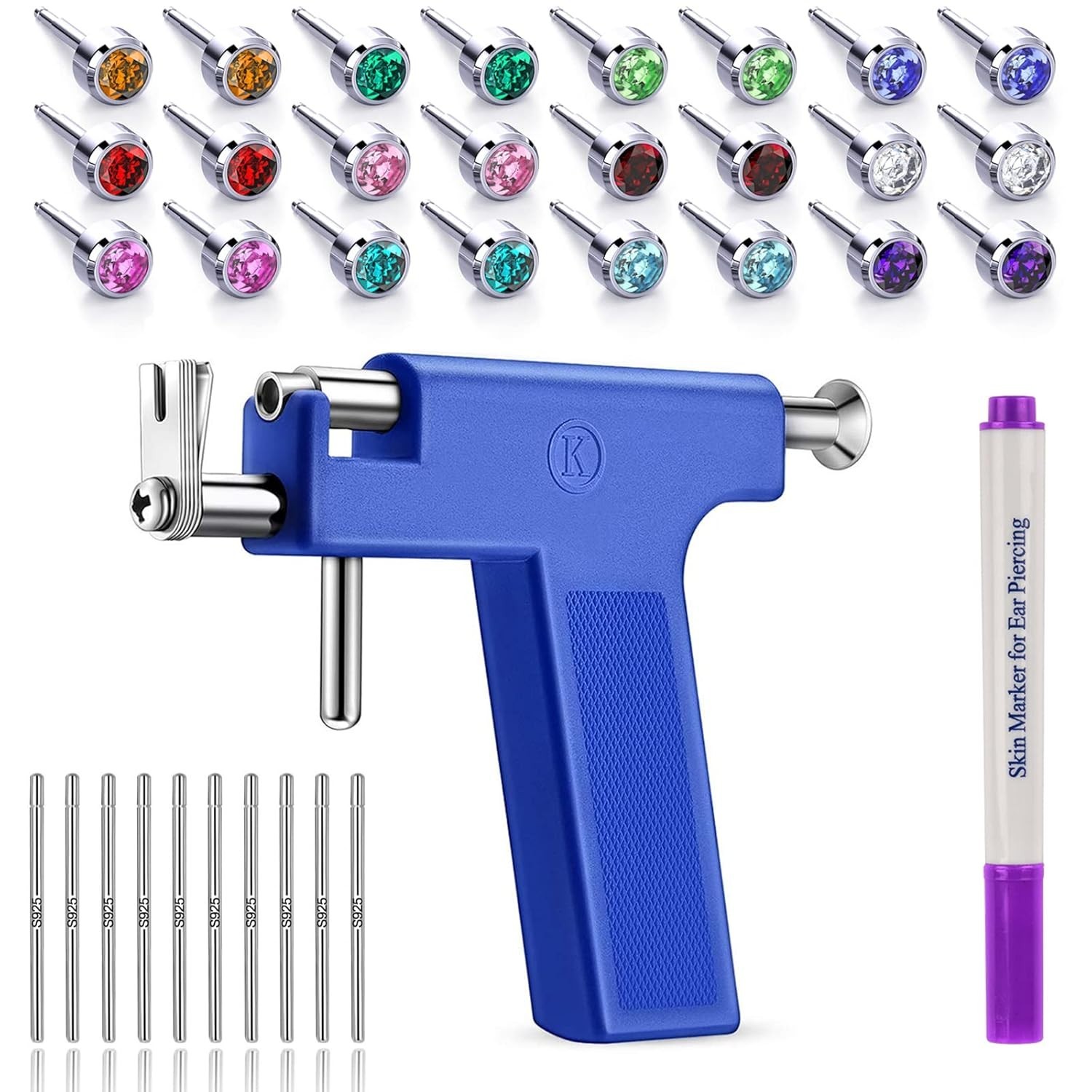 Premium Ear Piercing Gun Kit w/Hypoallergenic Studs Ear Nose Piercing Tool