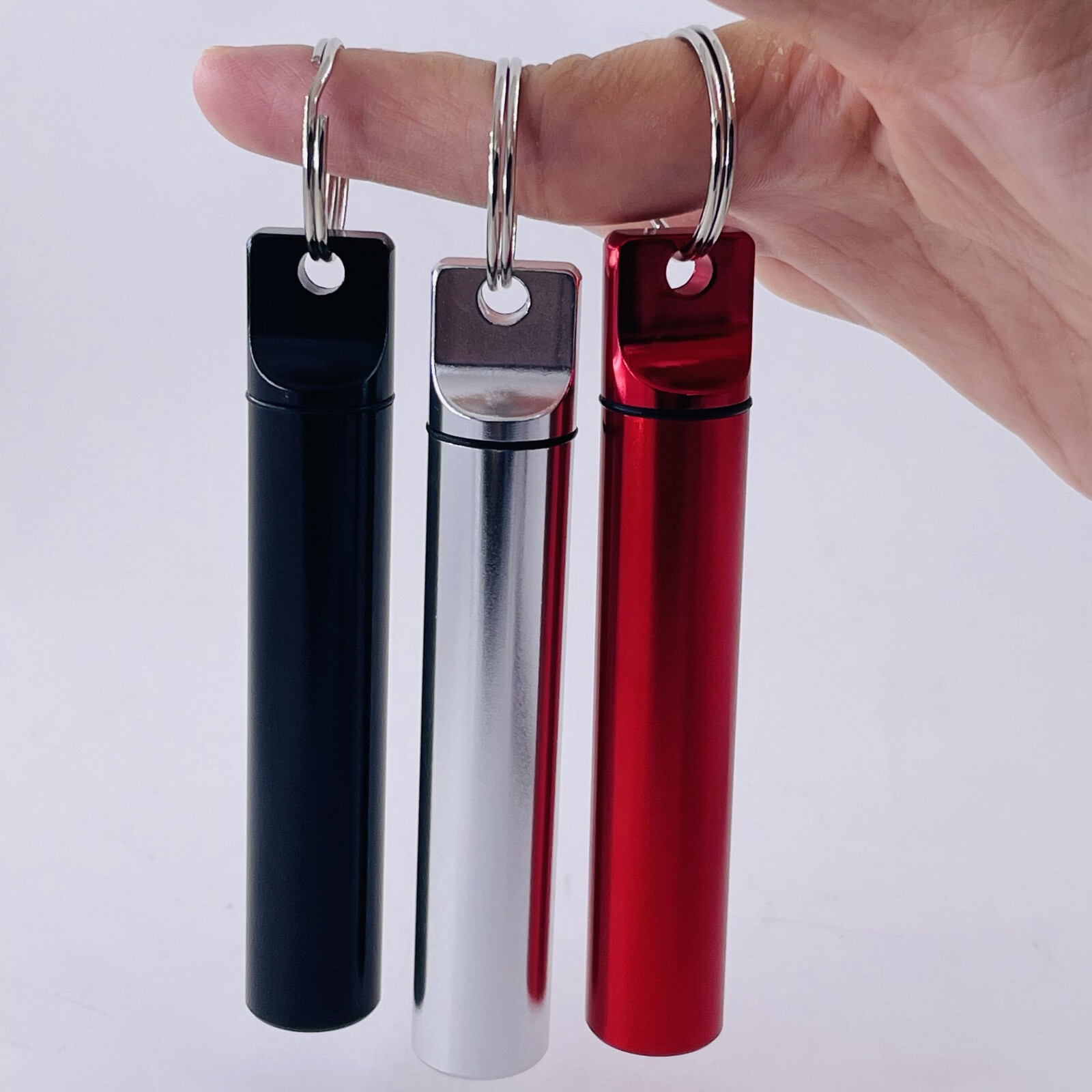 Pill Box Portable Travel Pill Case Metal Waterproof Medicine Container Keychain