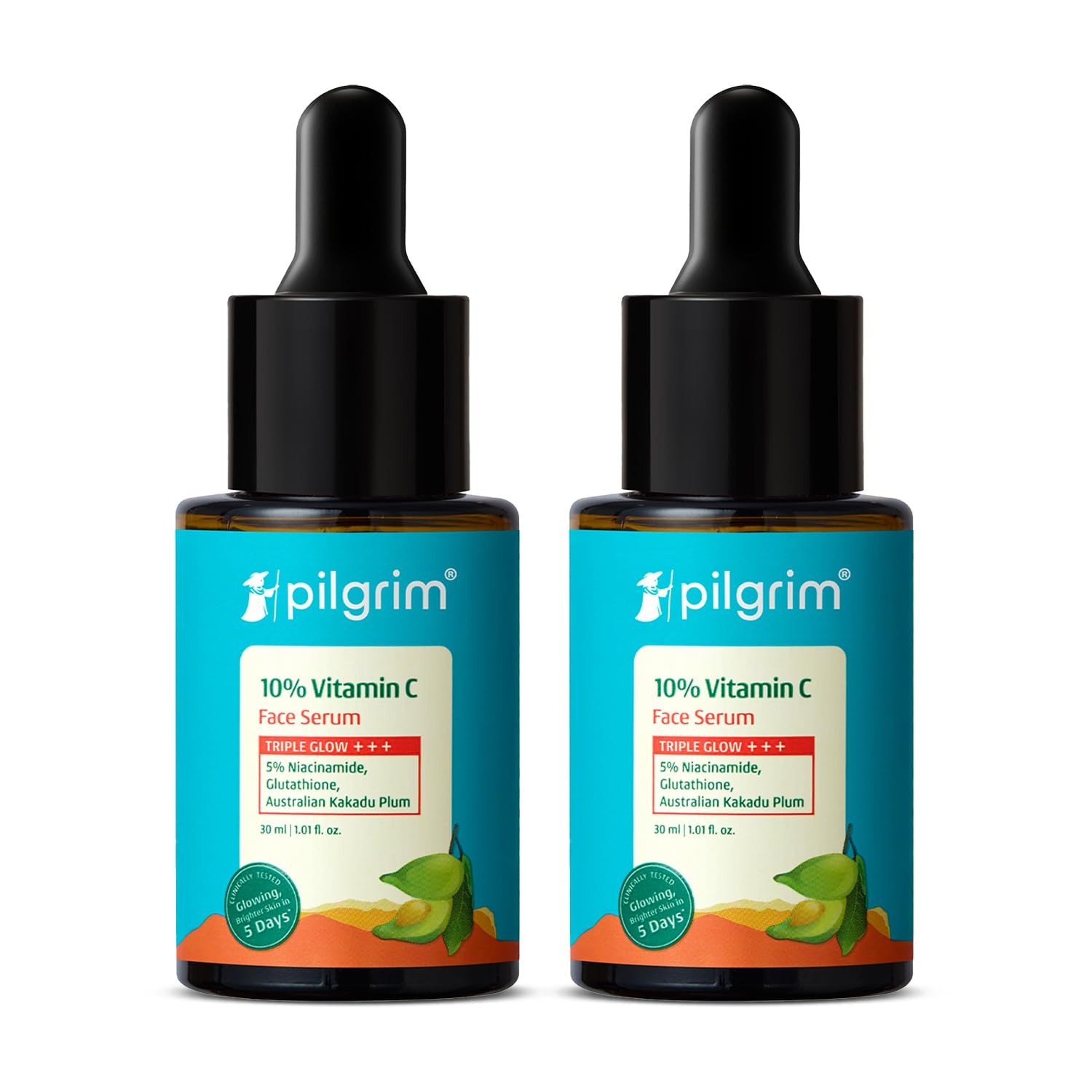 Pilgrim 10% Vitamin C Serum 30ml for Glowing Skin for Unisex pack of 2