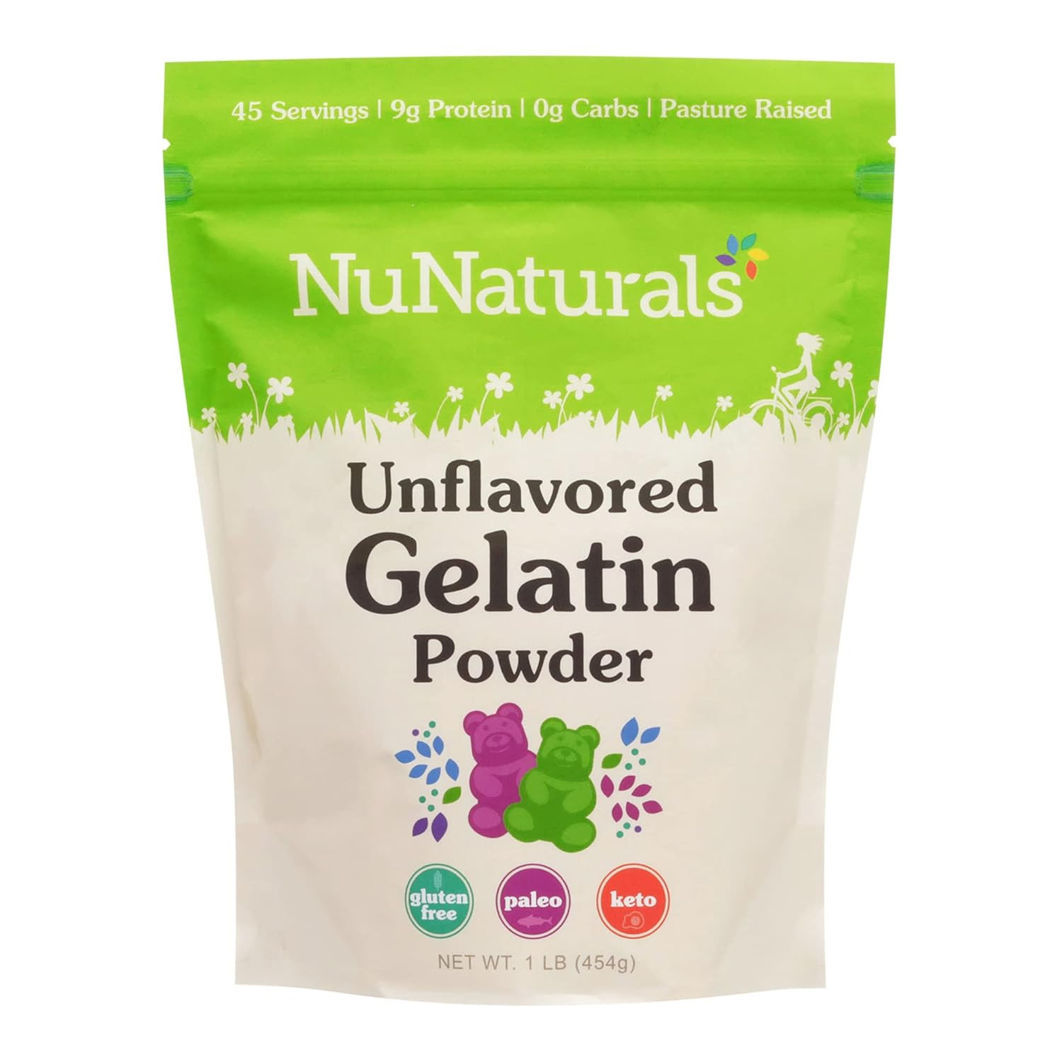 Unflavored Beef Gelatin Powder 1 Lb Pure Culinary Ingredient for Cooking Baking
