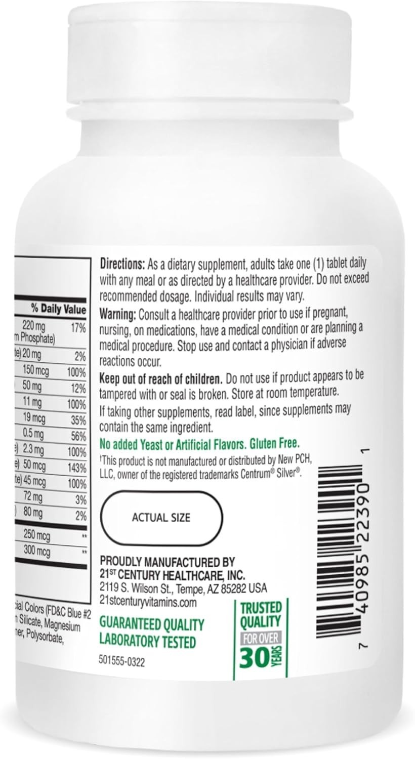 Vegetarian-Friendly Sentry Senior Tablets – 125 Count for Vitality in Adults 55+