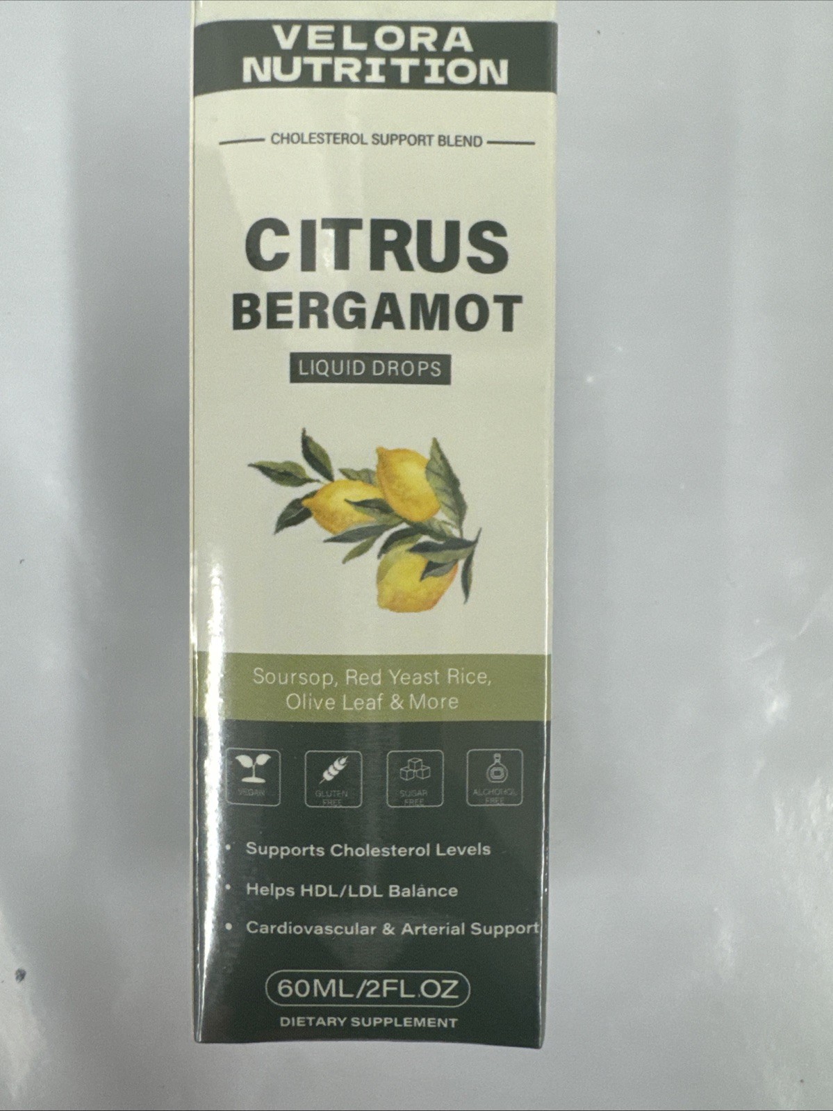 Velora Nutrition Citrus Bergamot Liquid Drops Cholesterol Support 60ML / 2FL OZ