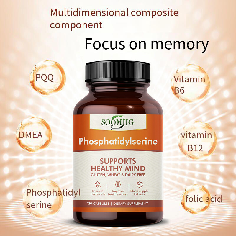 Phosphatidylserine Improve Memory Enhance Cognitive Abilities 120 Capsules Vegan