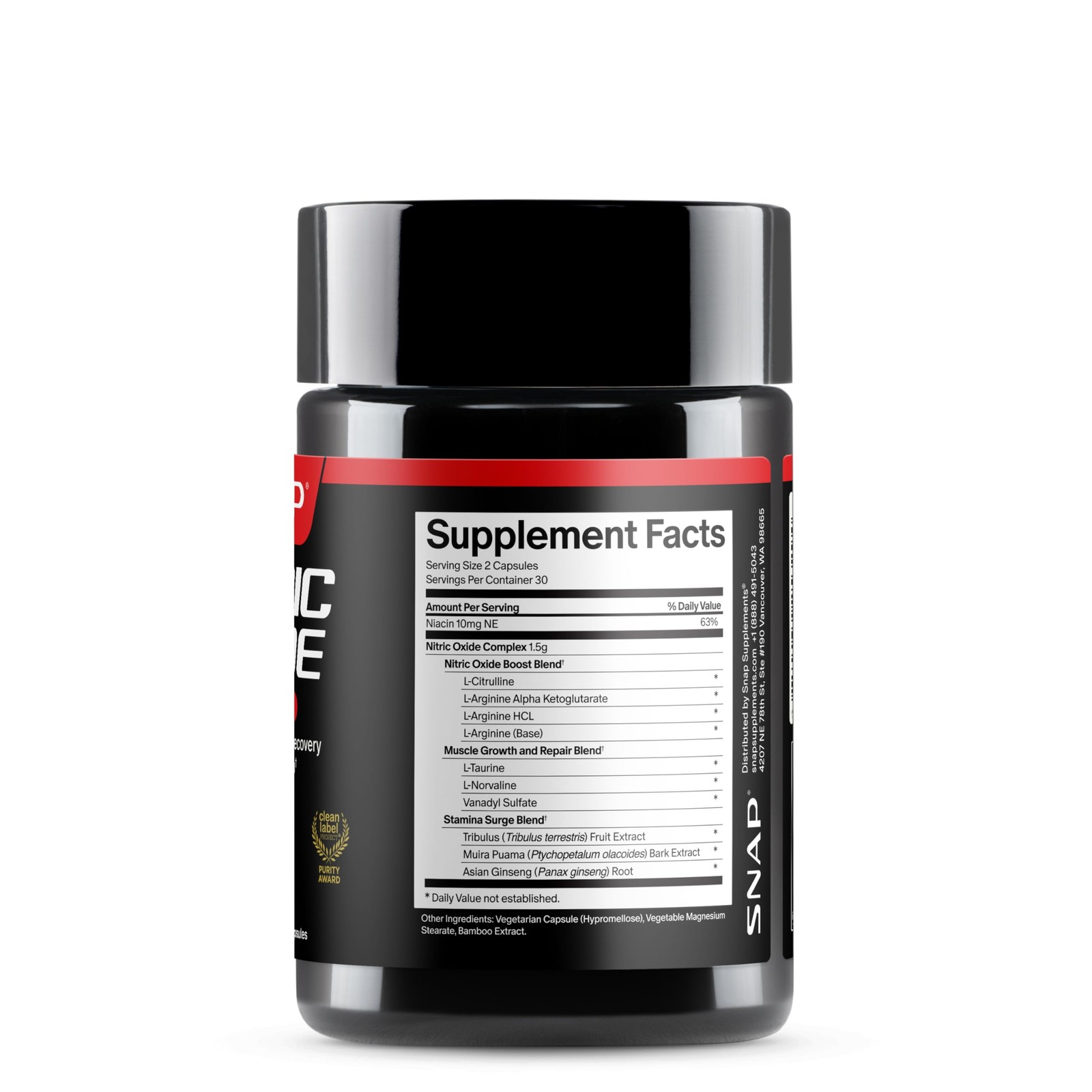 Snap Supplements Nitric Oxide Booster for Men & Women, LCitrulline + 3 Forms …