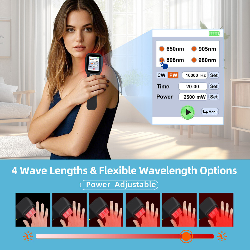 2.5W Class 3b Cold Laser Therapy Device 650nm 808nm 905nm 980nm Deep Tissue Pain