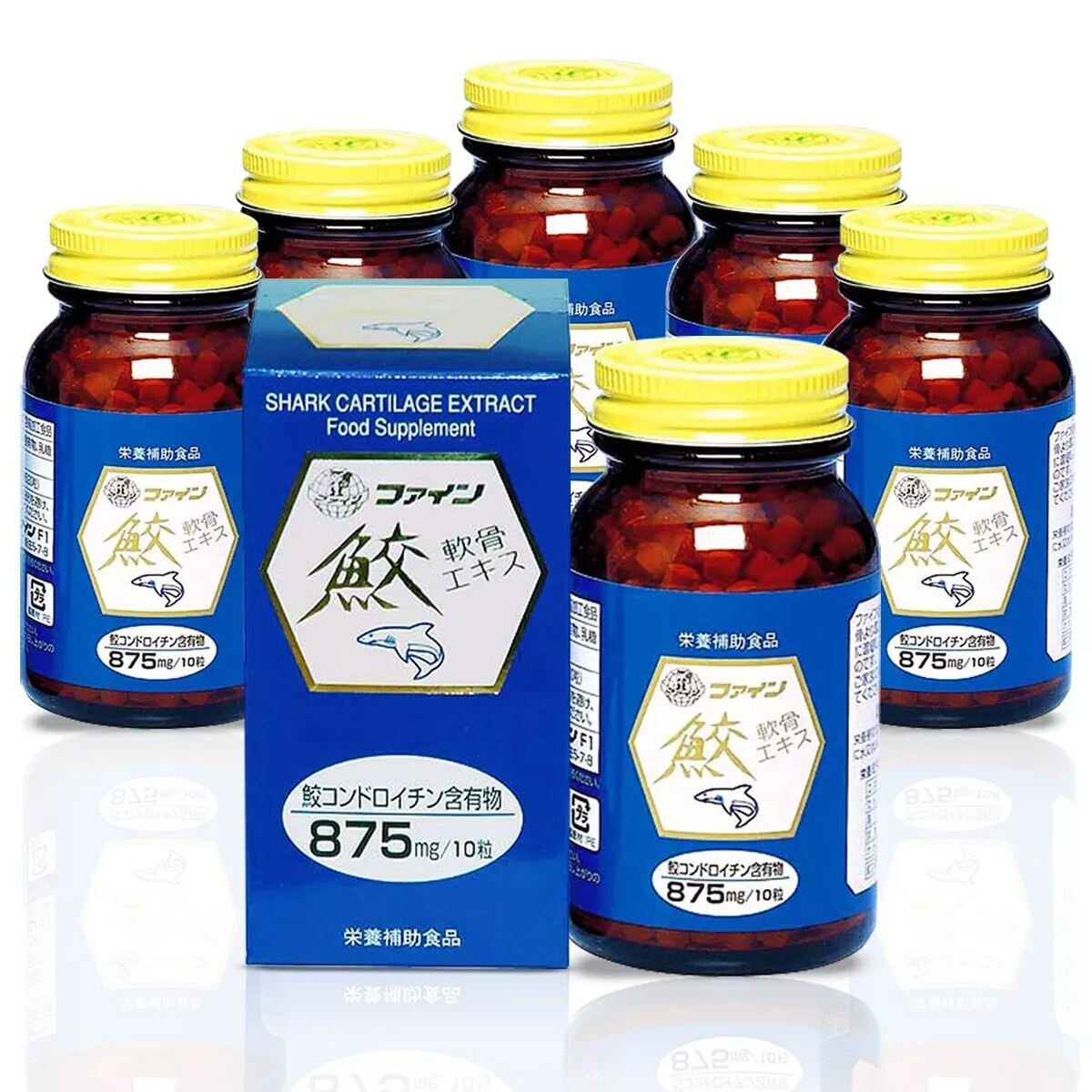 FINE JAPAN Shark Cartilage Chondroitin Bone Joint Supplement set of 6 Sụn Cá Mập