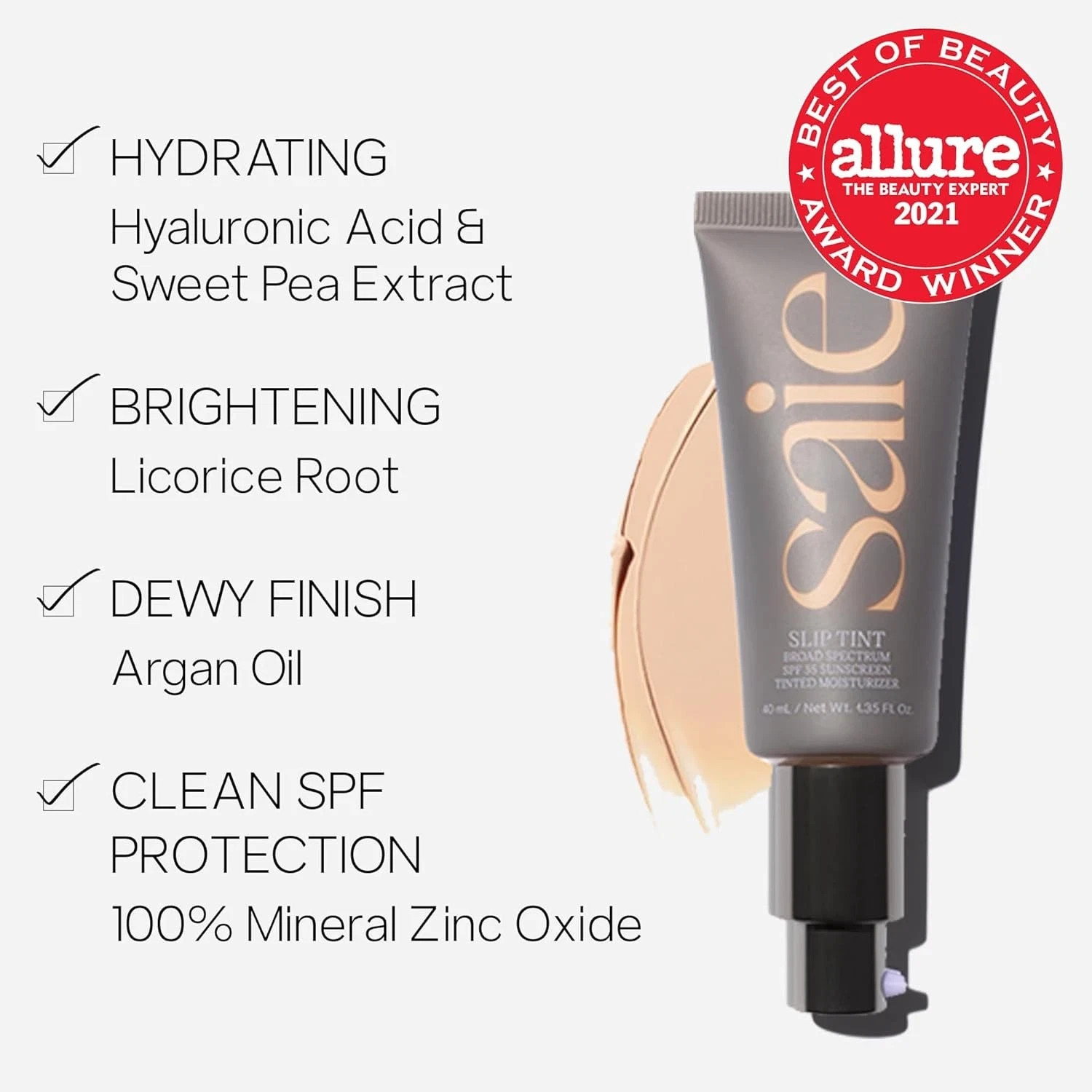 Saie Slip Tint SPF 35 Tinted Moisturizer 40ml Choose your shade