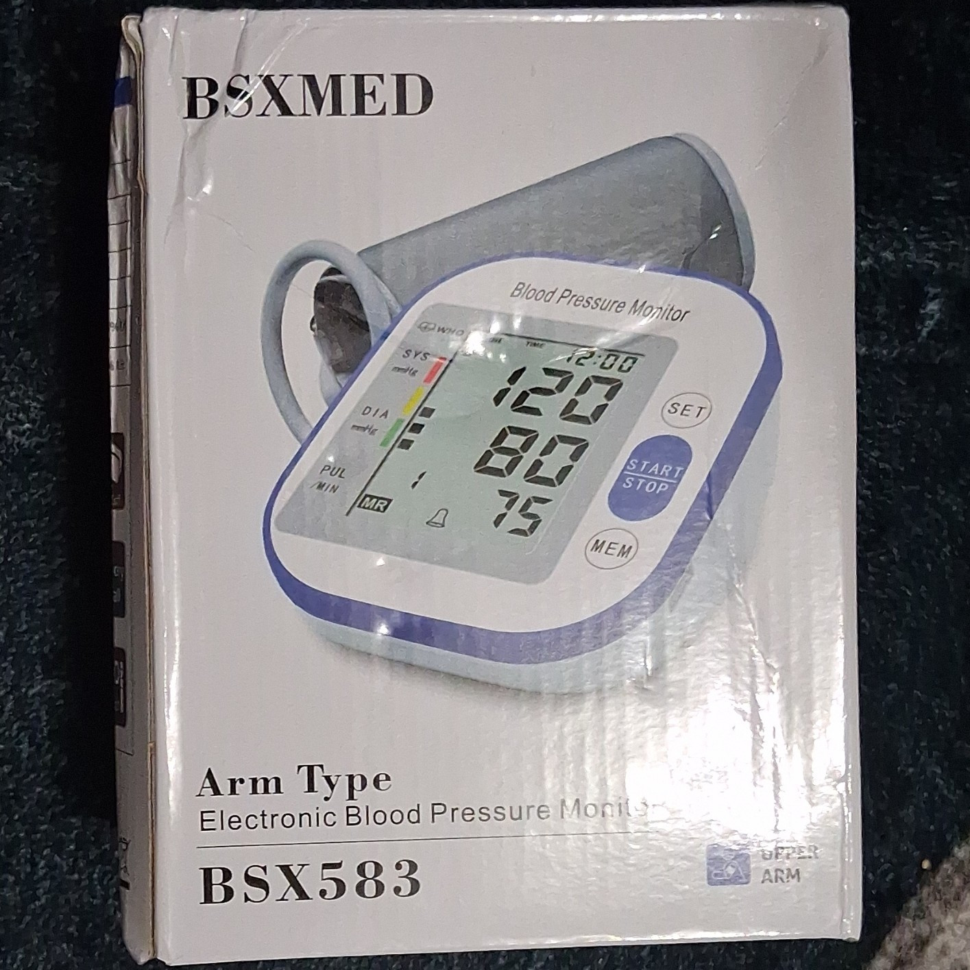 BSXMED BSX583 Upper Arm Blood Pressure Monitor Digital Automatic Memory IHB