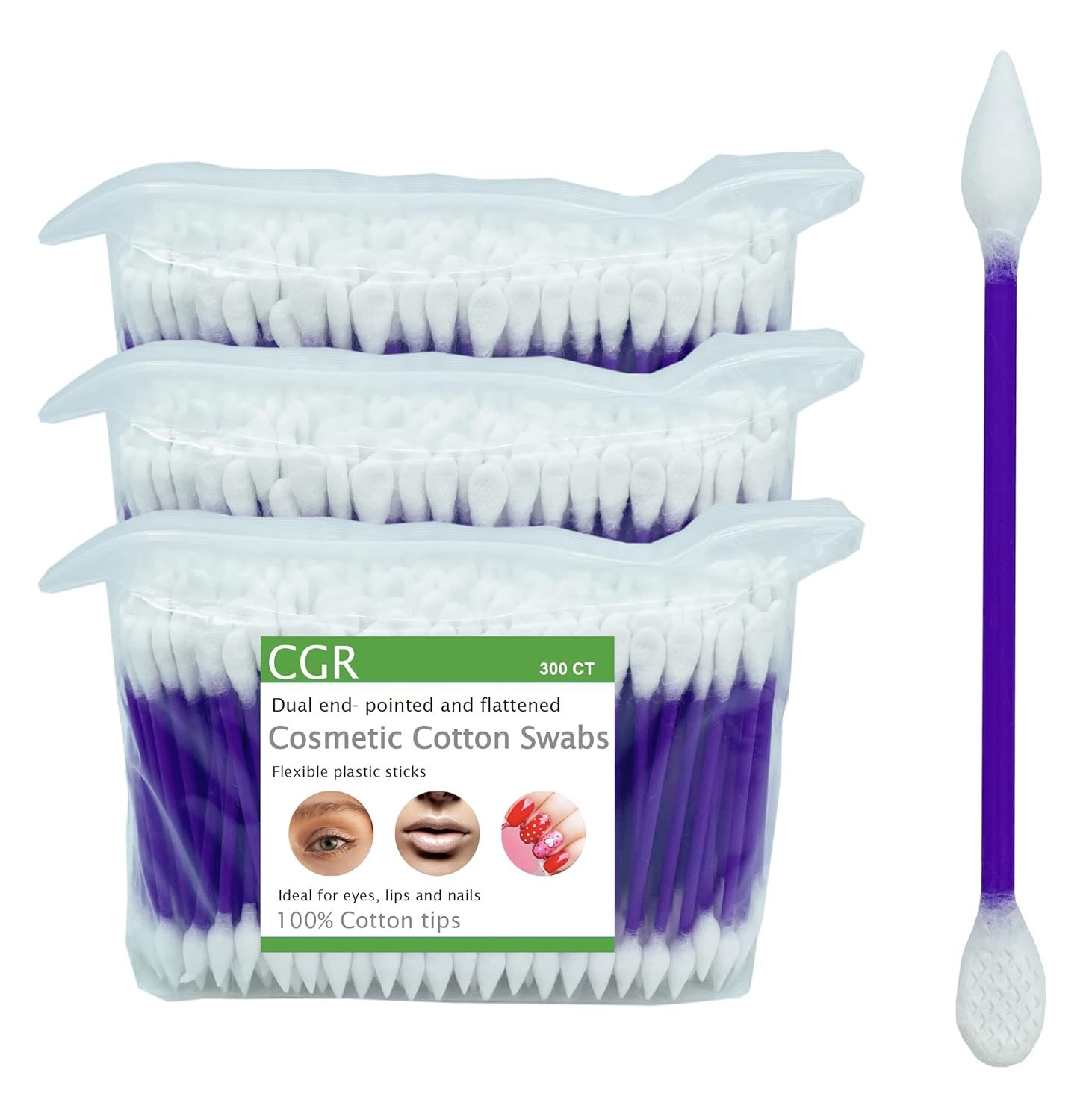 900pcs Precision Cotton Swabs with Pointed and Flattened Tip Cosmetic Makeup