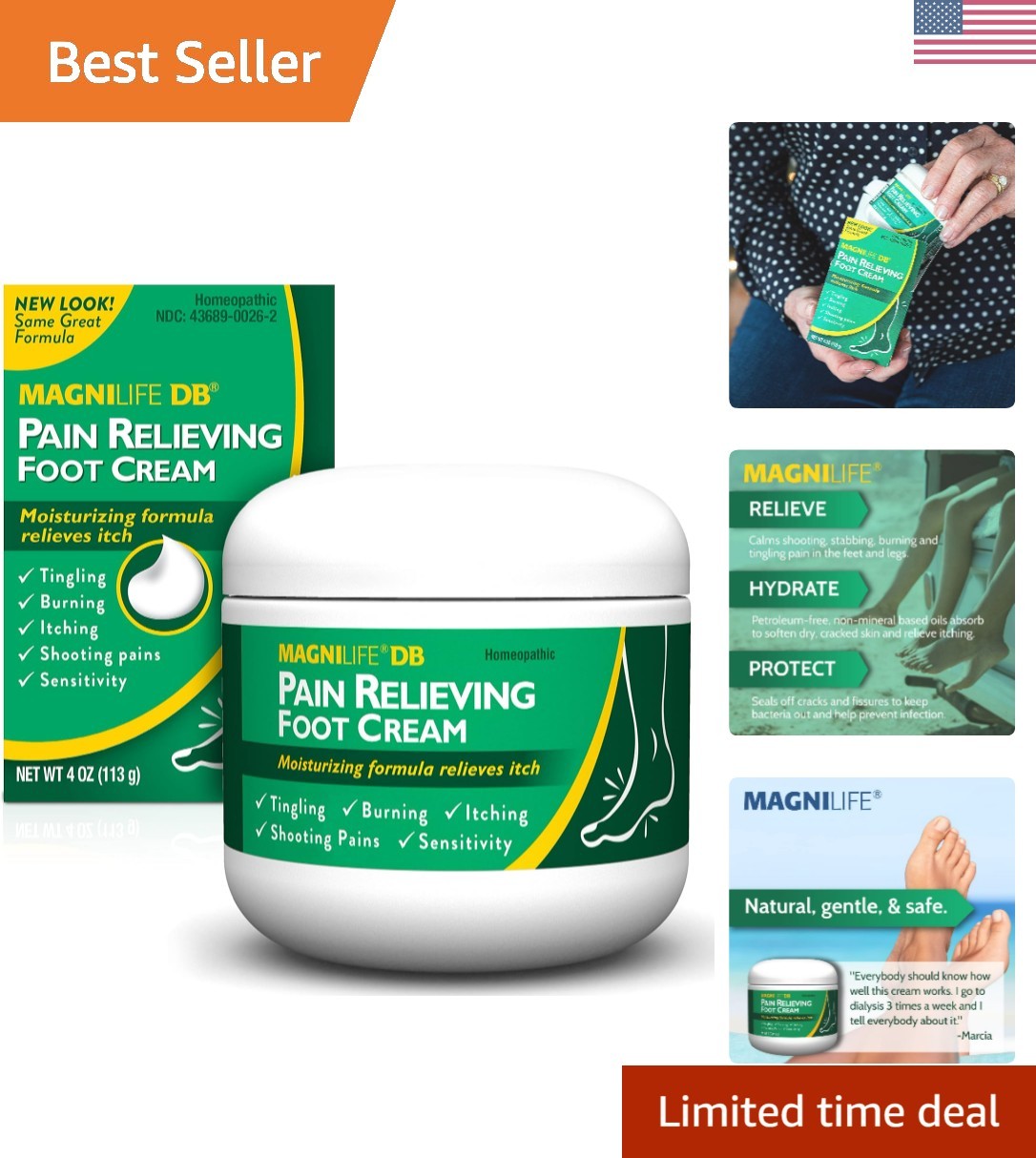 DB Foot Cream, Calming Relief for Burning, Tingling, Shooting & Stabbing Foot…
