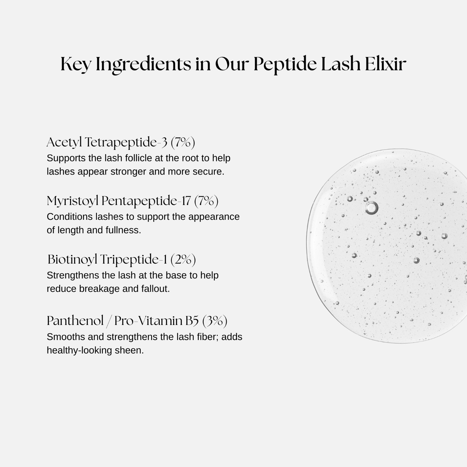 VELORI Lash Elixir, Peptide Lash Serum, Prostaglandin Free, 3ml, Vegan