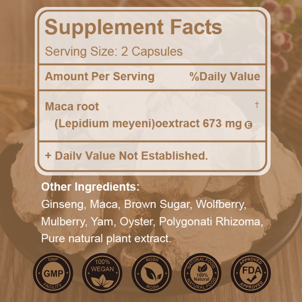 3 bottles Maca Root Extract 60 Capsules Men Women Daily Wellness Support