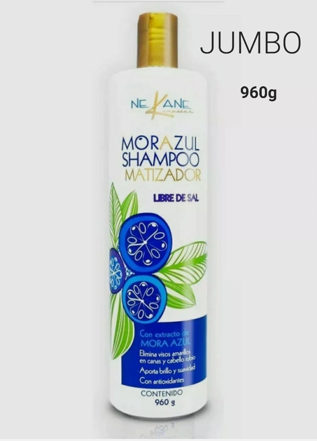 Nekane Jumbo Mora Azul Shampoo Matizador Toning 960g Libre de Sal