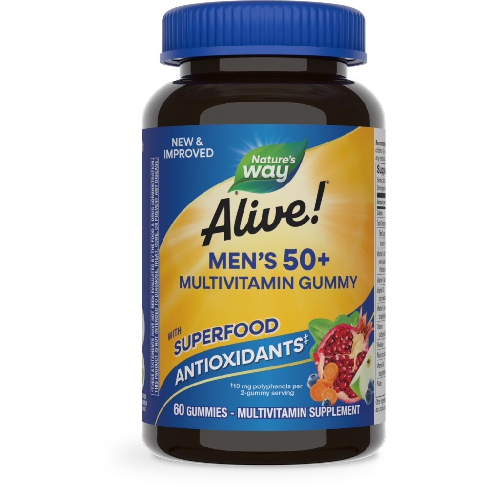 Men’s 50 Plus Gummy Multivitamin Supplement with B Vitamins Fruit Flavor 60