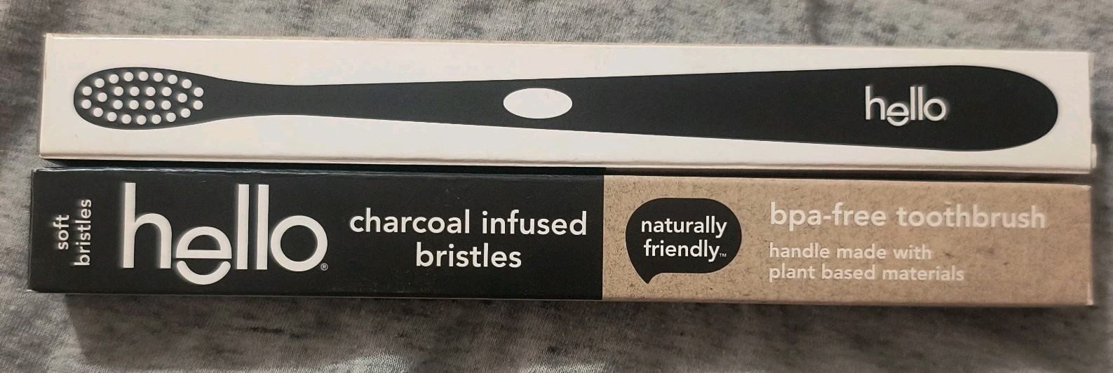 2 Charcoal Infused Bristles Toothbrush By Hello BPA Free Soft