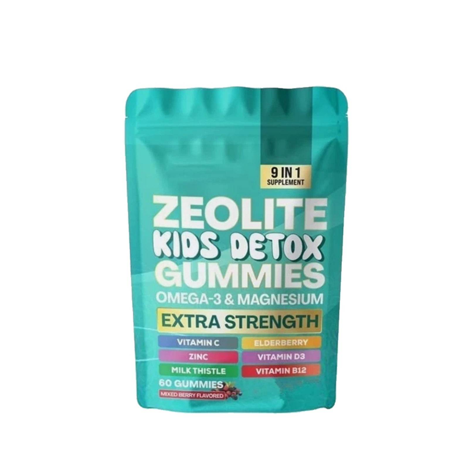 Detox Gummies Kids All-in-One Mixed Berry Flavored Zeolite 60 Gummies