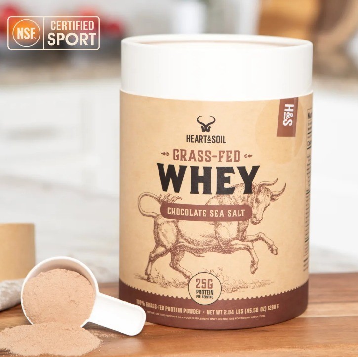 HEART & SOIL 100% Grass-Fed Whey Chocolate Sea Salt – 2 Lbs