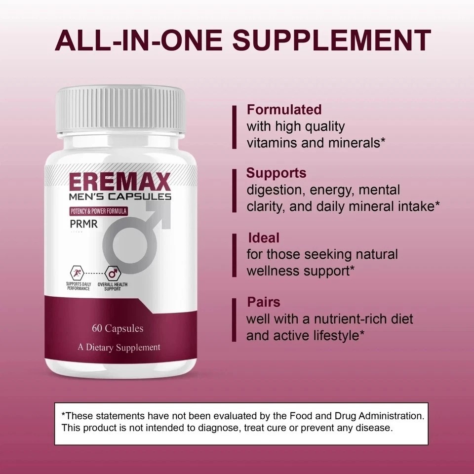 (5 Pack) Eremax Capsules, Eremax Premium Performance Supplement (300 Capsules)