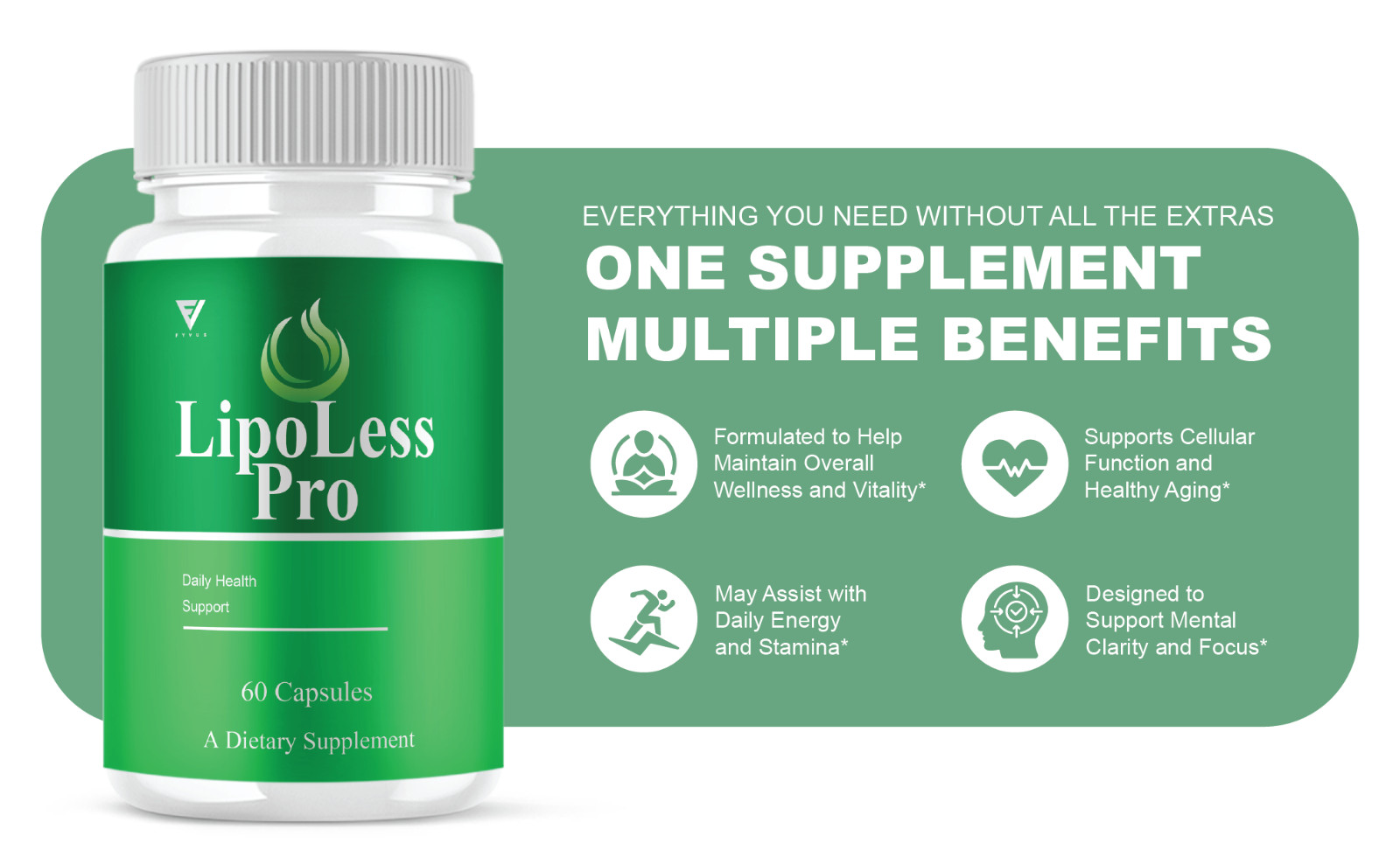 (5 Pack) Lipoless Pro Capsules, Lipoless Advanced Health Formula (300 Capsules)
