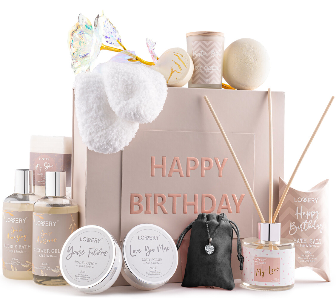 Birthday Gift Basket – Bath and Spa Gift Set for Women – Luxury – 20 pc Set
