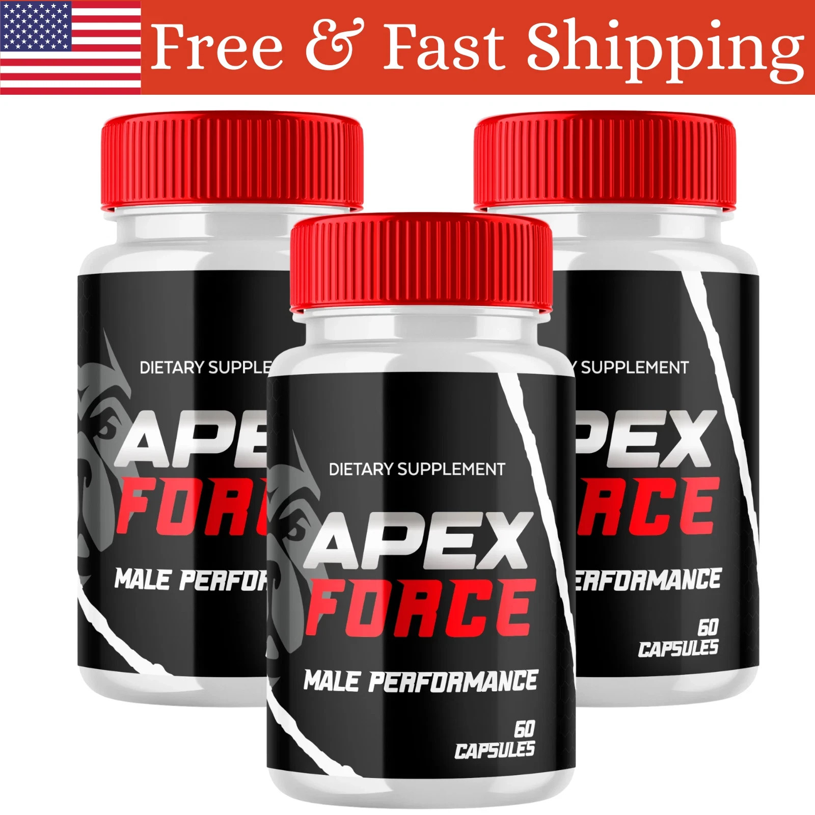 Apex Force Pills for Men Max Strength Apex Force Formula Supplement 180 Capsules