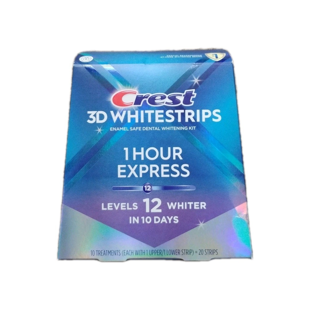 Crest 3D 1 Hour Express Whitestrip Levels 12 – 20 strips (10 Pouch) Exp 10/2027+