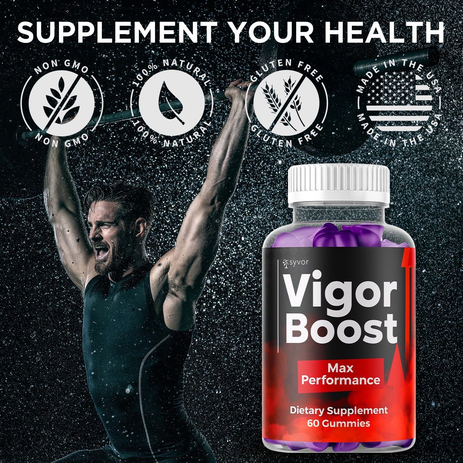 (3 Pack) Vigor Boost Gummys Advanced Male Support Formula VigorBoost 180 Gummies