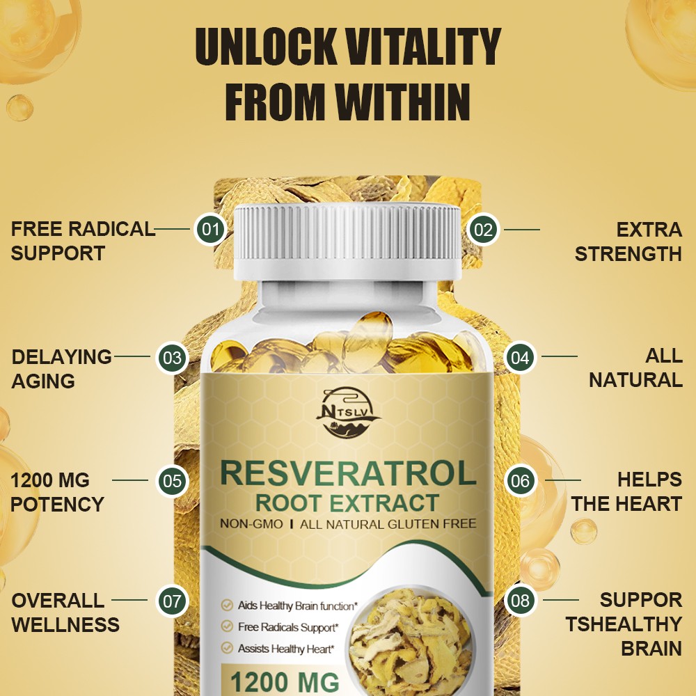 120 Resveratrol Root Extract Premium Antioxidant for Skin & Anti-Aging Care