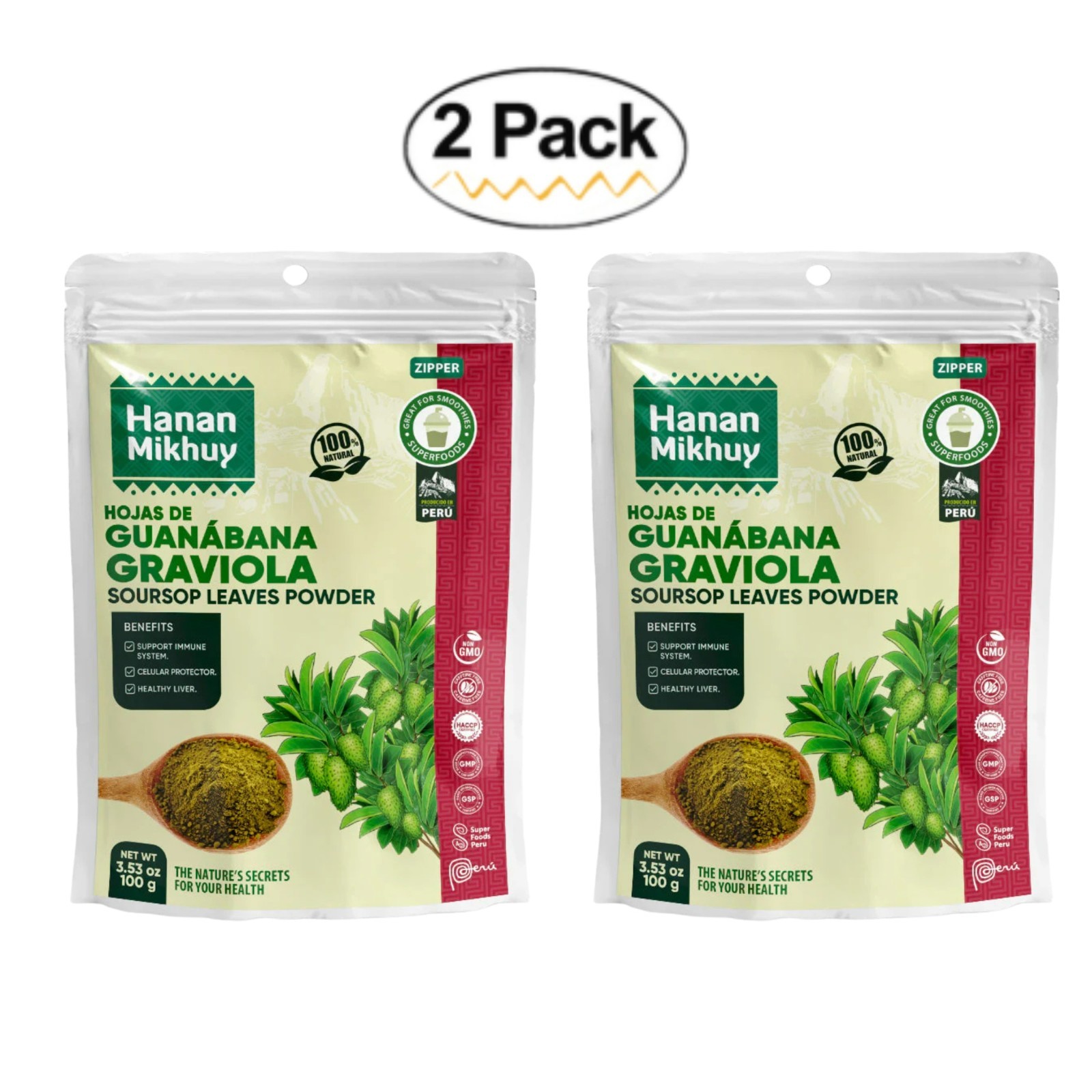 Hojas de Guanabana 100% Natural Graviola Soursop Leaf Powder for Vitality – Peru