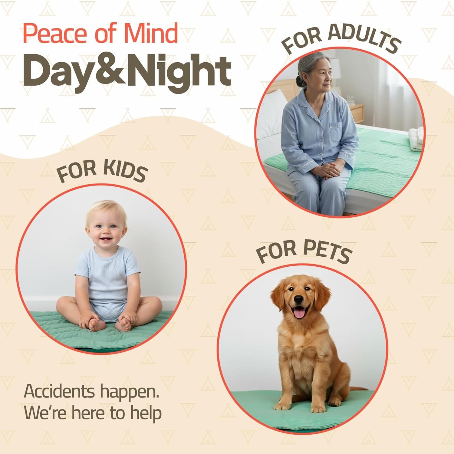 Reusable 18”x24” Bed Pads – Soft Polyester Waterproof Underpads for Pet Training
