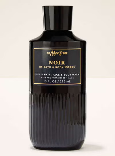 Bath & Body Works NOIR Mens 3-in-1 Hair, Face & Body Wash shower gel 10 oz