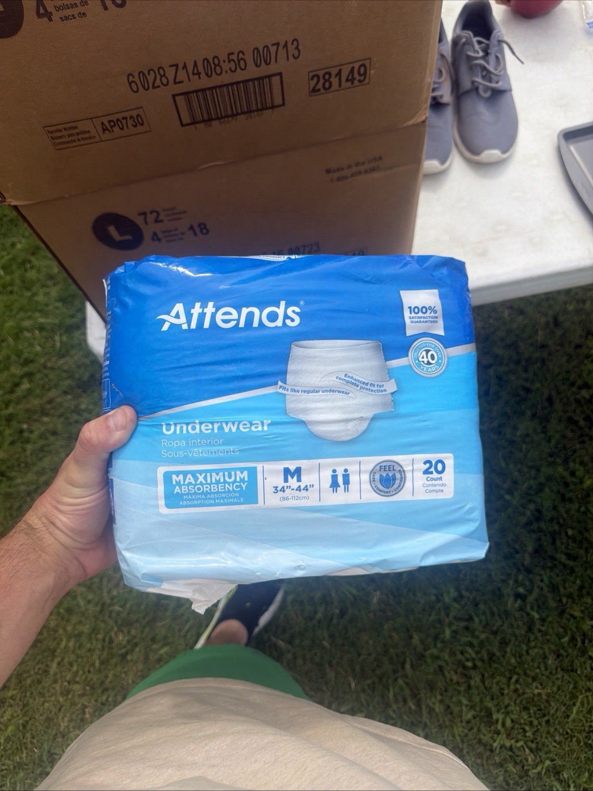 Attends Underwear Med 34″x 44″ (Pullup) 80 Ct 4 pks Maxi Absorb Unisex