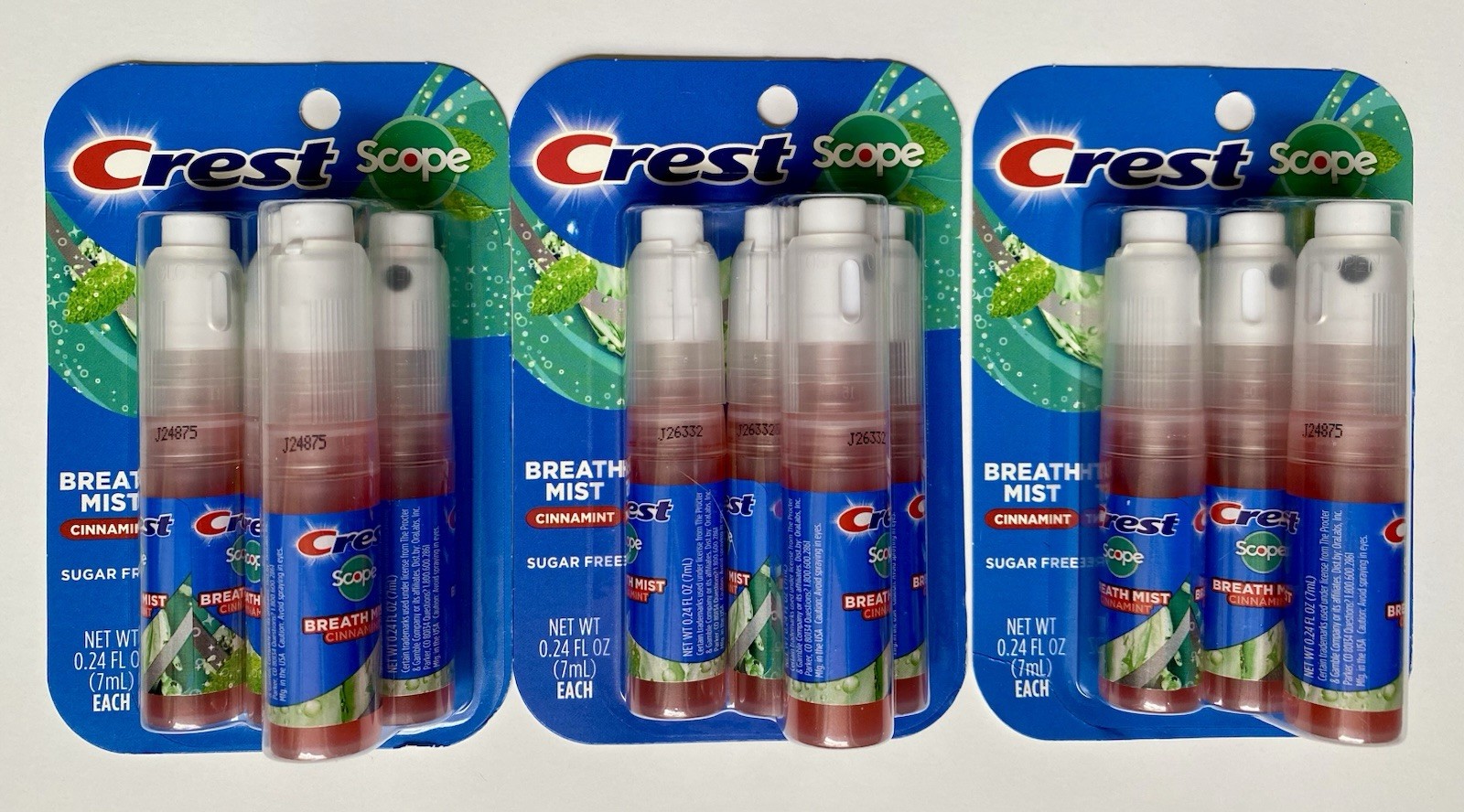 Crest Scope CINNAMINT Breath Mist Spray 12 Bottles