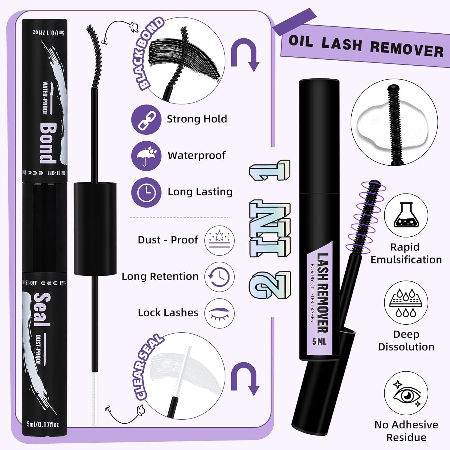 New – DIY Eyelash Extension Clusters Kit, 10-16 mm D-C Curl Flat Mixed Lash Kit