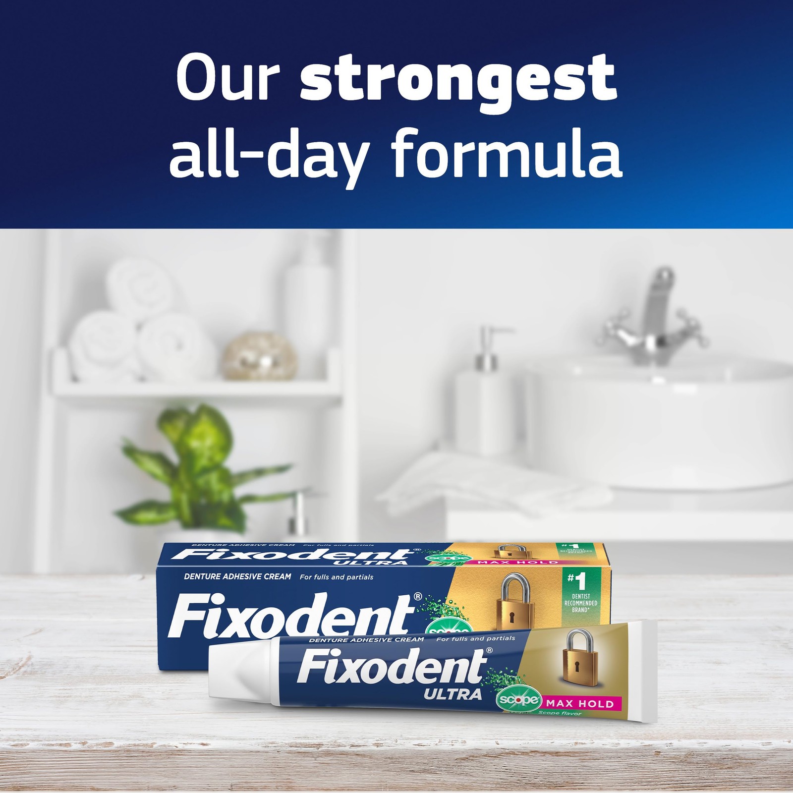 Fixodent Ultra Max Hold Plus Scope Secure Denture Adhesive For Full And Partial