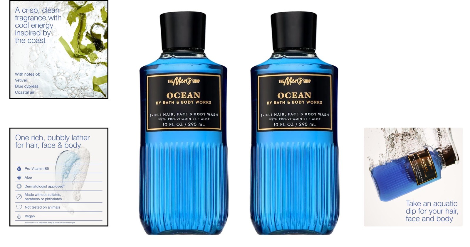 Ocean Breeze 3-in-1 Men’s Wash – Cypress Scent, Pack of 2
