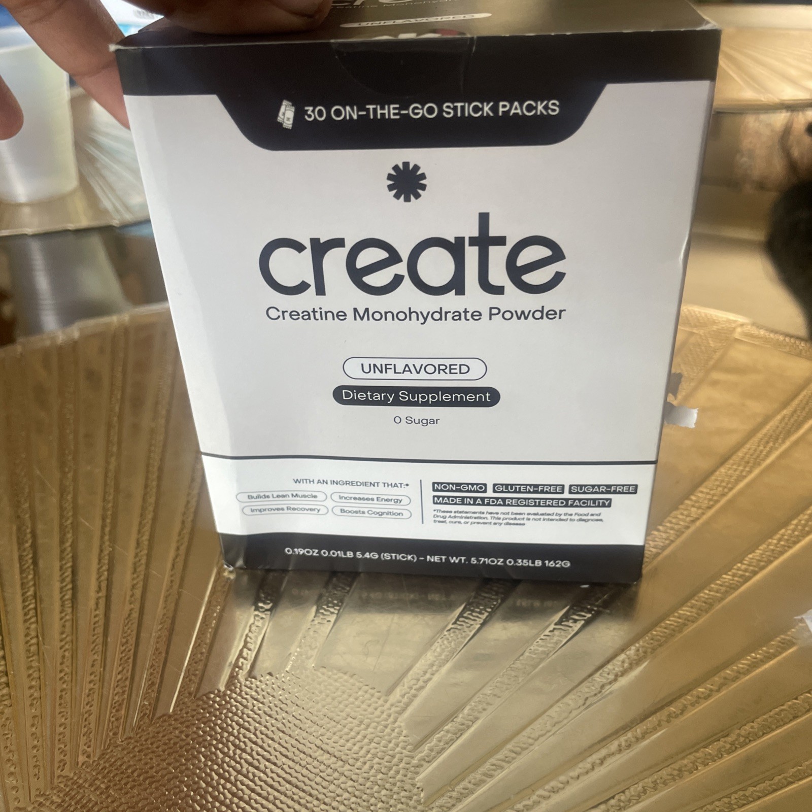 Create Single Serve Creatine Monohydrate Powder 30 Stick Packs.EXP 8/27