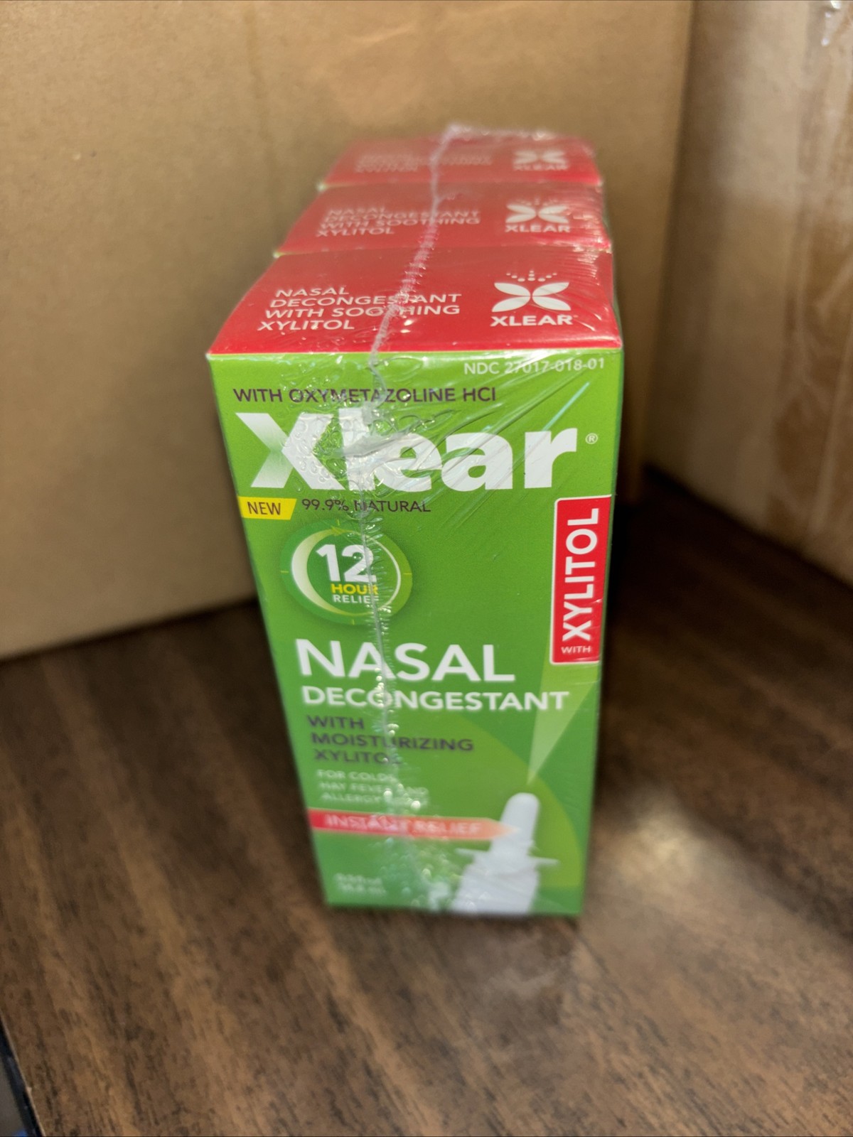 3 PACK XLEAR 12-Hour Decongestant with moisturizing Xylitol 0.5 oz FREE SHIPPING