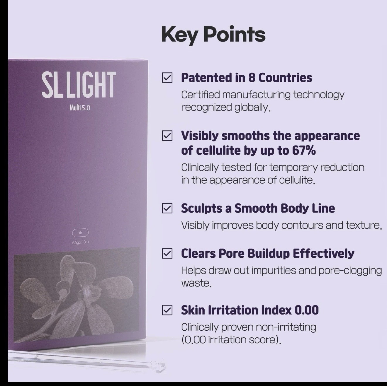 SL LIGHT MULTI patch 5.0 Skin Firming Cellulite Patches Heat Activated 10 Count