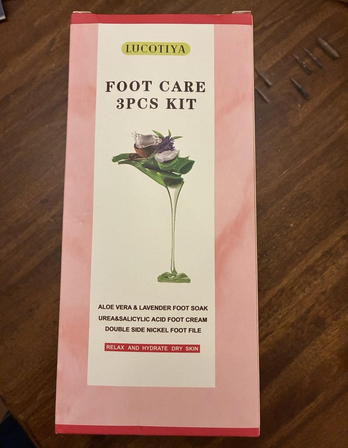 Lucotiya Foot Care 3PCS Kit: Lavender Foot Soak, 40% Urea Cream + Foot File