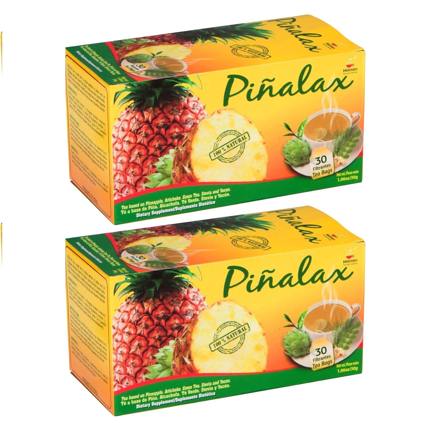 Piñalax 60 Teabags – for Digestive Support & Diet Pineapple Herbal Tea from Peru