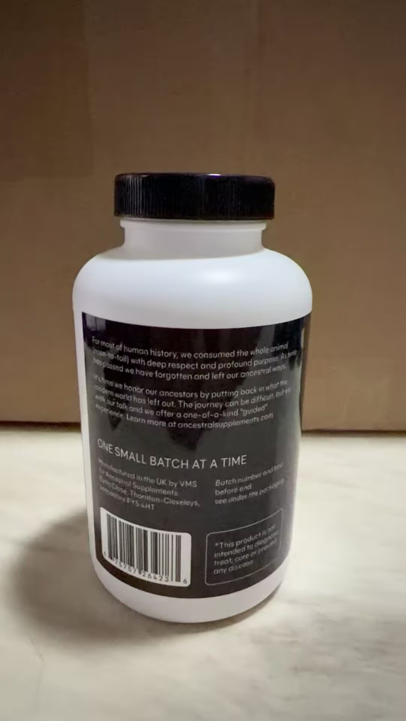 Ancestral supplement grass fed beef organ & supplement -3 bottles -180 capsules