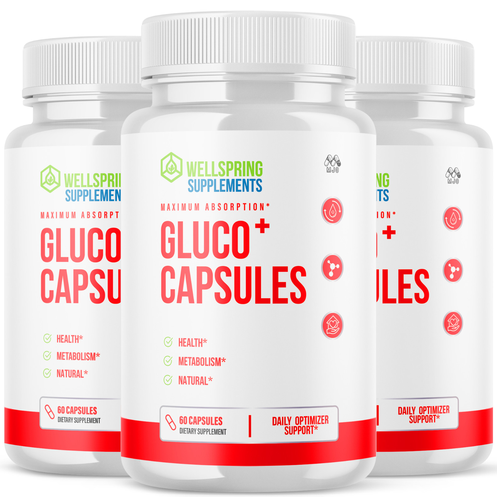 (3 Pack) Gluco+ Advanced Support Blood Sugar Supplement Gluco + 180 Capsules
