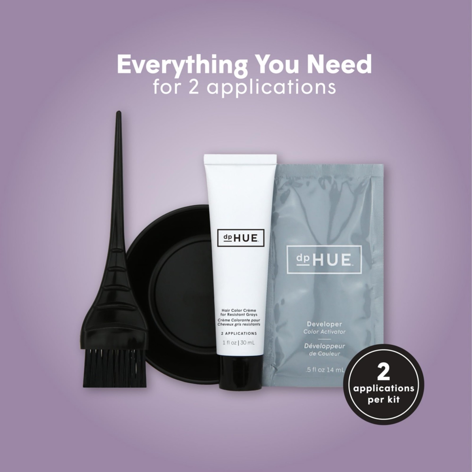 Dphue Root Touch-Up Kit For Resistant Grays Light Brown – Permanently Cover