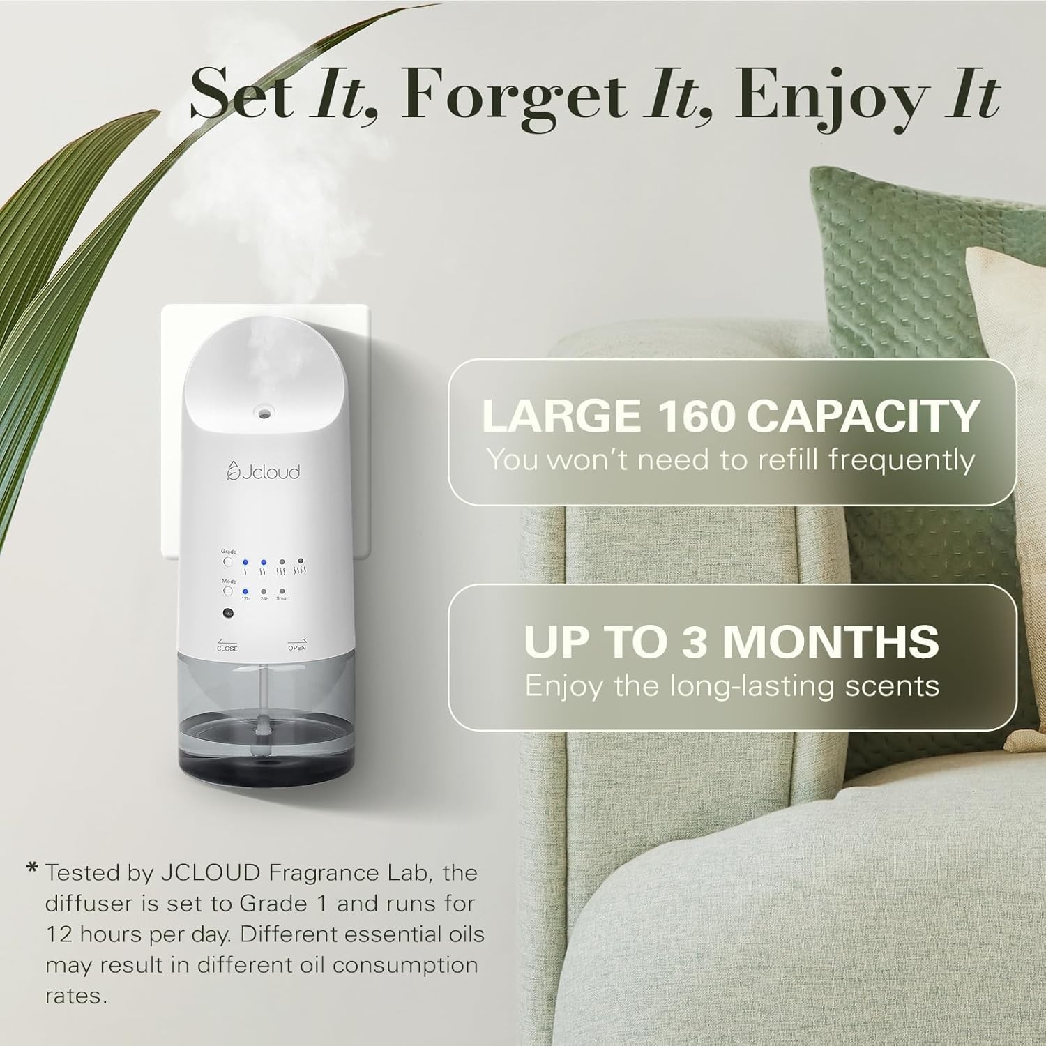 Plug-In Essential Oil Diffuser – Smart Waterless Scent, 160ML, White
