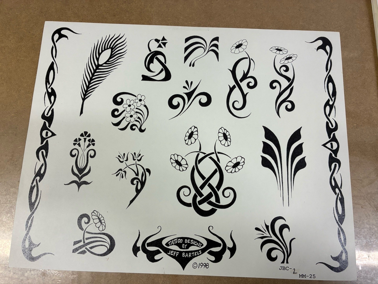 Tattoo Flash Single Sheet Print Jeff Bartels Traditional Style 11” X 14” Jbc2